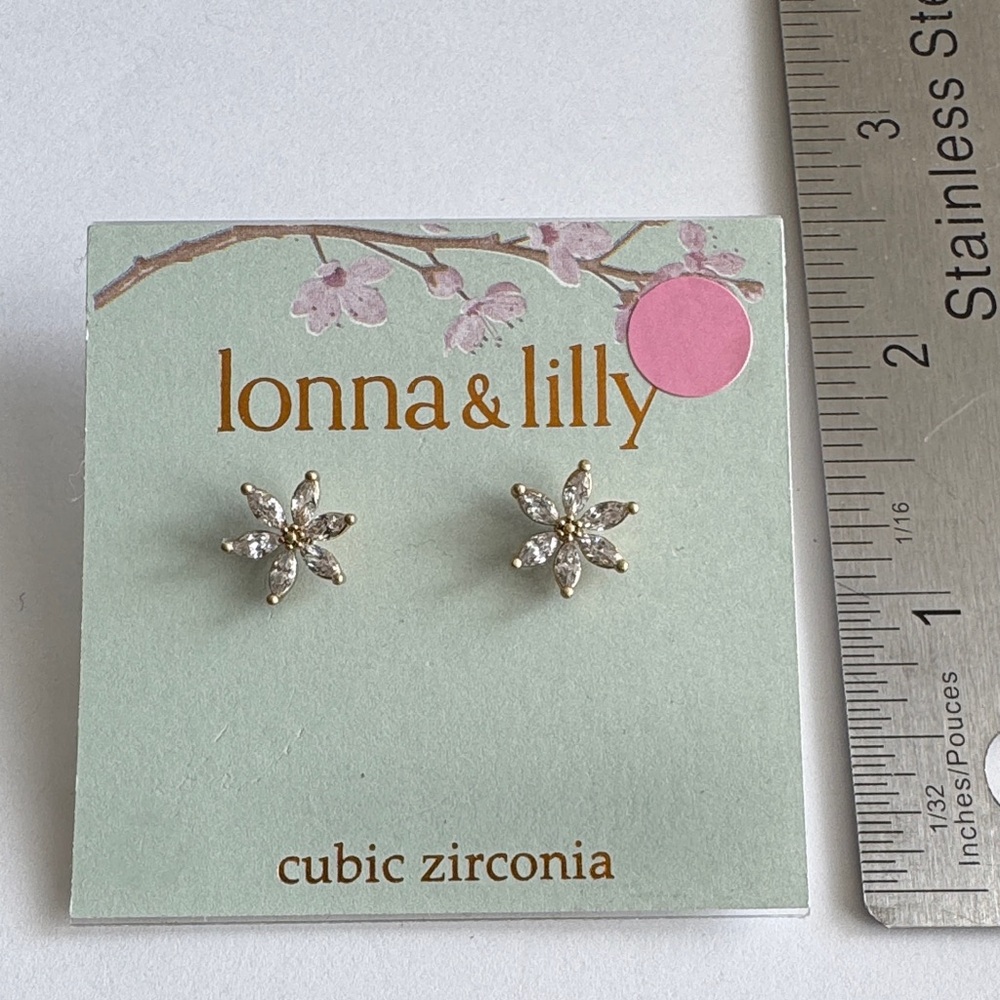Lonna & Lilly cubic zirconia flower earrings